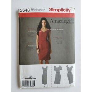 2648 Simplicity Sewing Pattern Misses/Miss Petite Dress for Slim, Average Curvy
